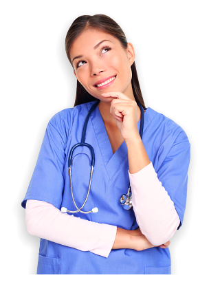 skilled nurse wearing stethoscope